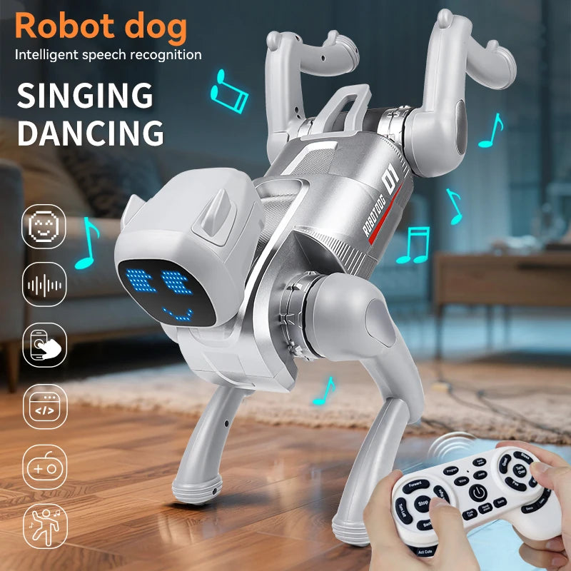 ZWN X1 RC AI Smart RC Robot Dog Toys Voice Command Programmable With Singing and Dancing Remote Control Toy Best Gift for Kids