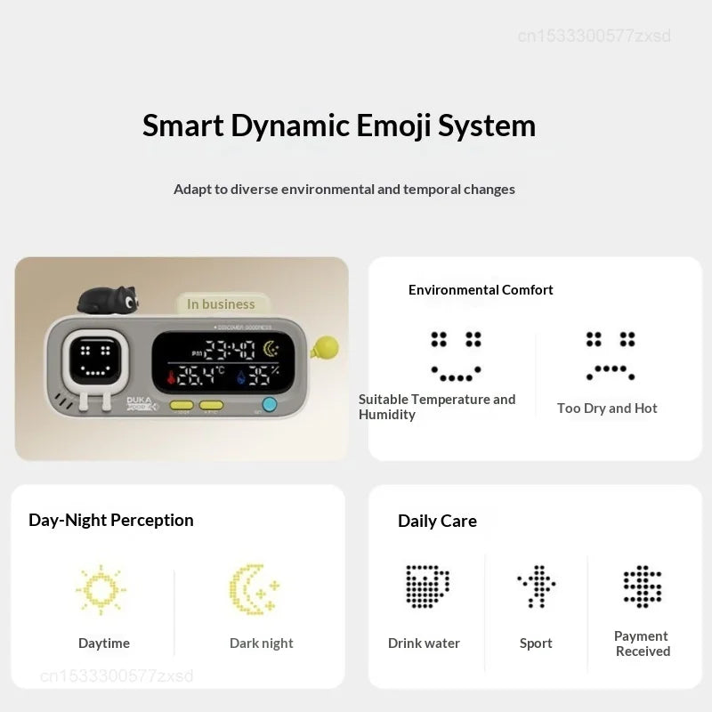 NEW DUKA MOODA Smart Temperature and Humidity Clock Sensor Electric Hygrometer Thermometer Home Weather Station Desktop Decor