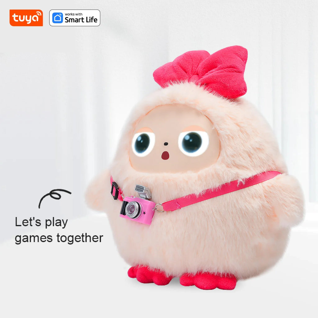 AI Plush Toy W/Smart Voice&LED Eyes,Interactive Companion for Kid/Adult‌Gift-ReadyRechargeable E-Pet open up fun life W/Tuya App