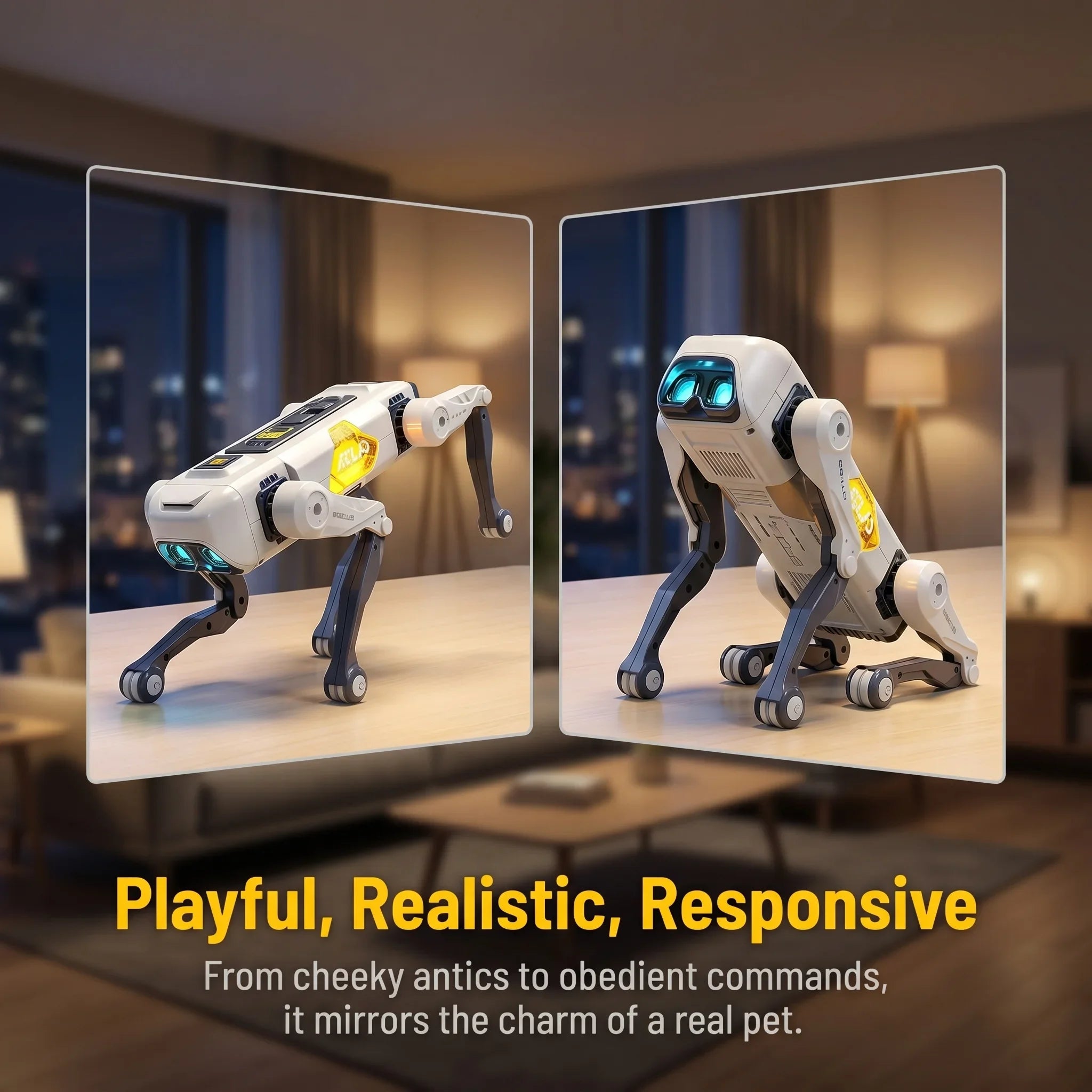 AI Smart Robot Dog, Voice & APP Control, Programming, Dancing, Singing, 1200mAh Battery for Kids Gift & Companion
