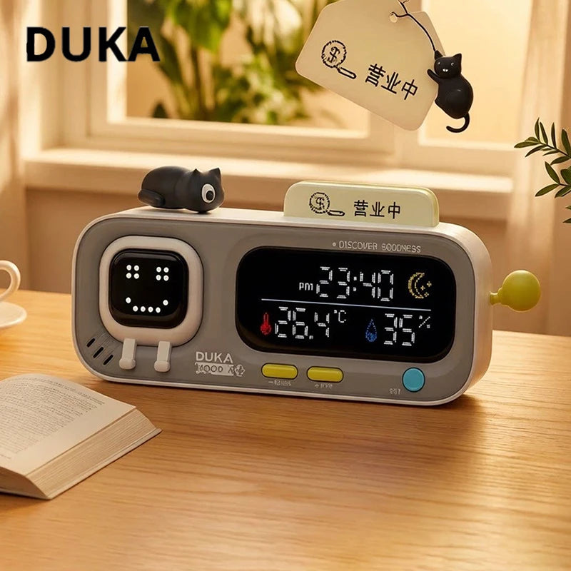 NEW DUKA MOODA Smart Temperature and Humidity Clock Sensor Electric Hygrometer Thermometer Home Weather Station Desktop Decor
