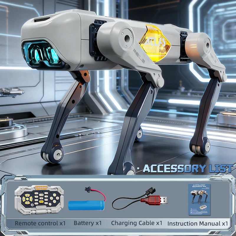 AI Smart Robot Dog, Voice & APP Control, Programming, Dancing, Singing, 1200mAh Battery for Kids Gift & Companion