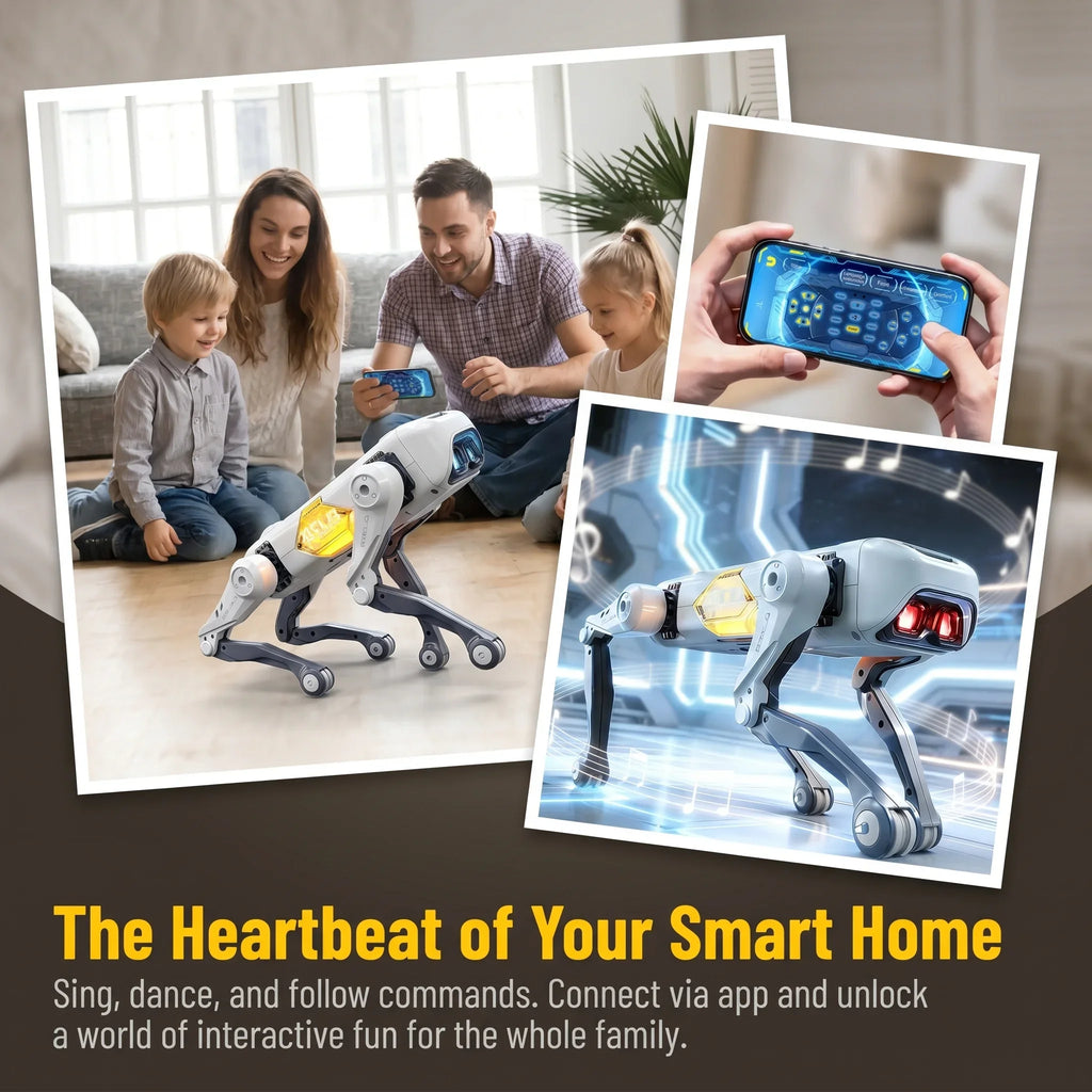 AI Smart Robot Dog, Voice & APP Control, Programming, Dancing, Singing, 1200mAh Battery for Kids Gift & Companion